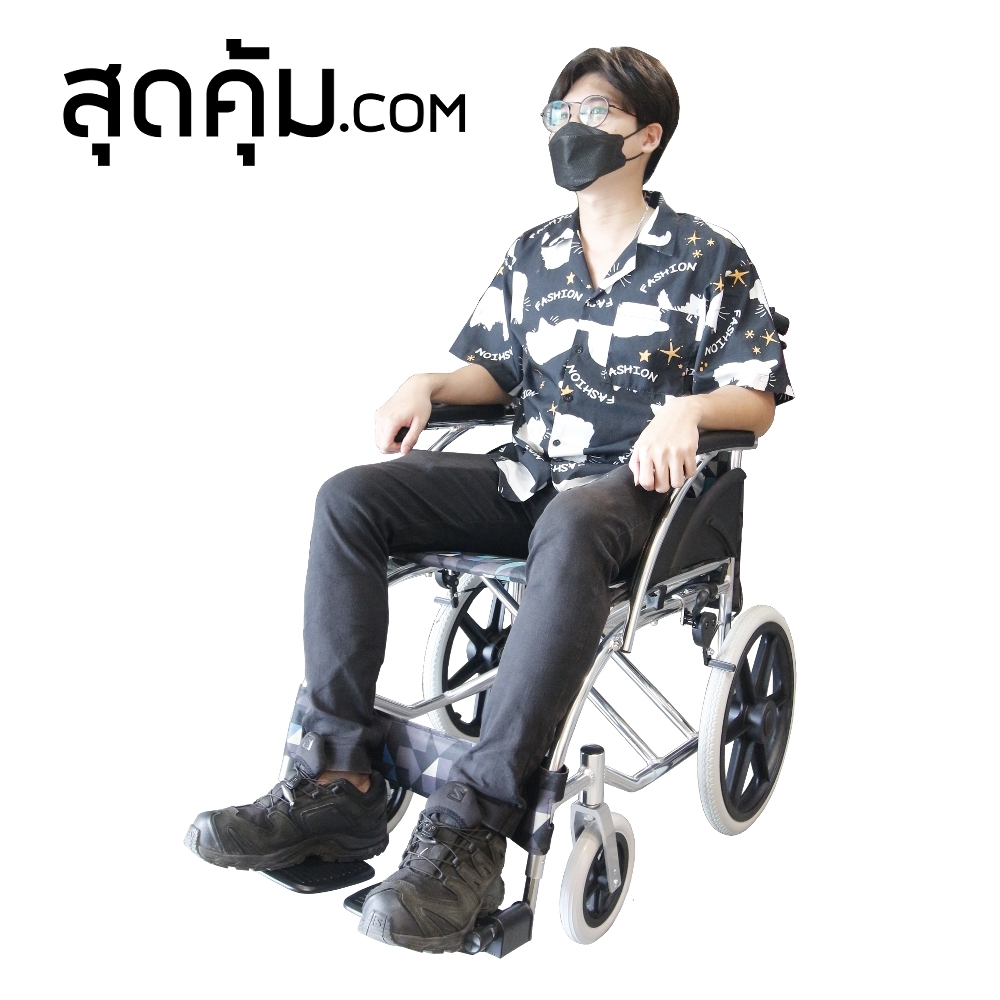 สุดคุ้ม รถเข็นผู้สูงอายุ อลูมิเนียมอัลลอยด์ พับได้ ล้อ 16 นิ้ว รุ่น LA-870